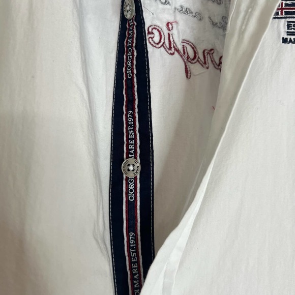 Giorgio Di Mare Ocean International Team White Button Down Shirt Men's - Picture 5 of 10